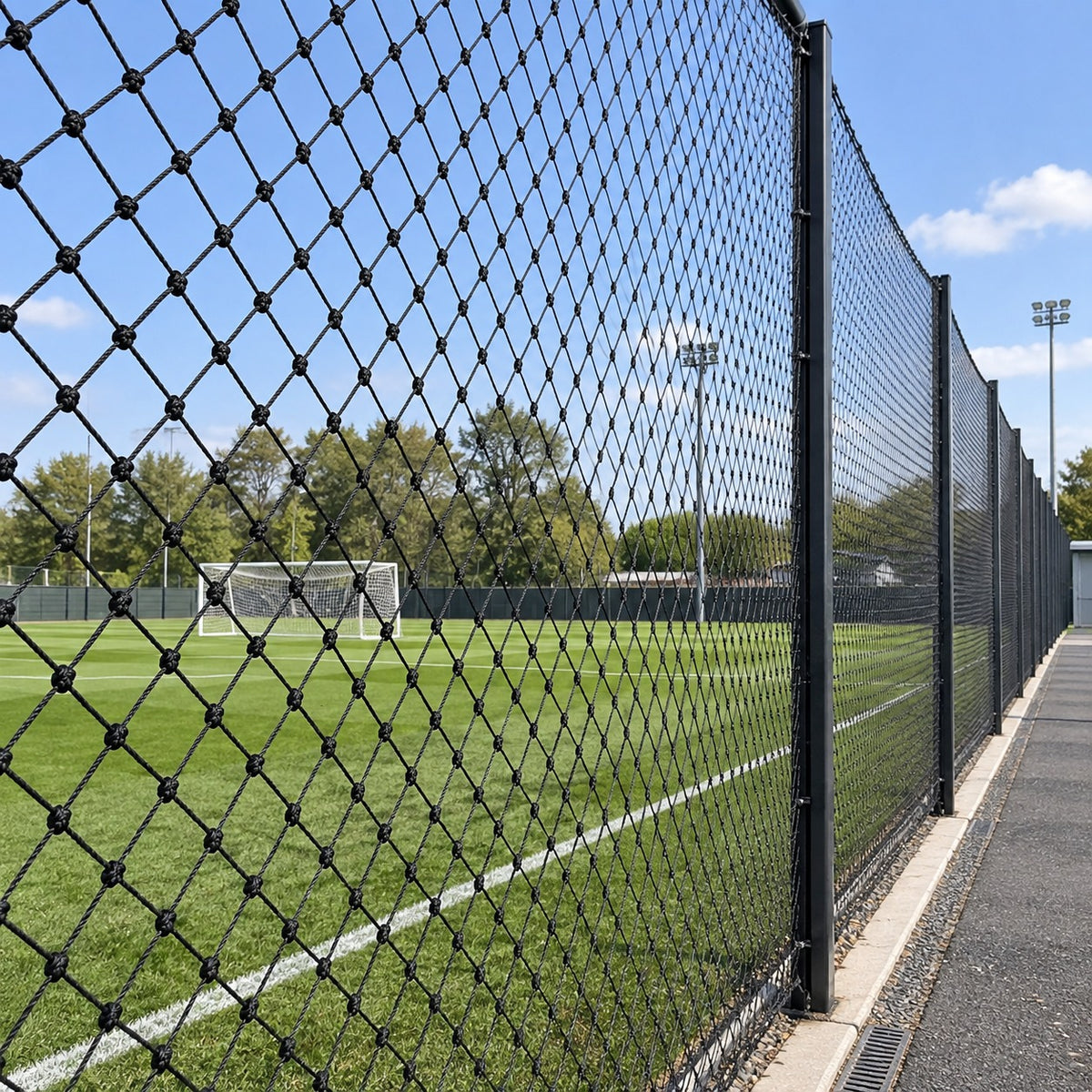 Custom Knotless Soccer Netting – 5mm Sports Field Protection Net for Football Training & Outdoor CourtsMinimum Order: 100 pcs